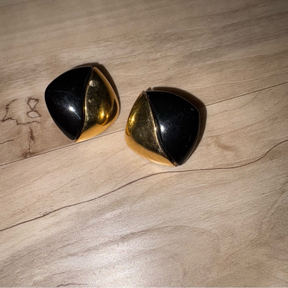 Elegant Black and Gold Earrings